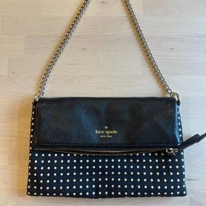 EUC Kate Spade Black Marsala Cobble Hill Polka Dots Shoulder Bag